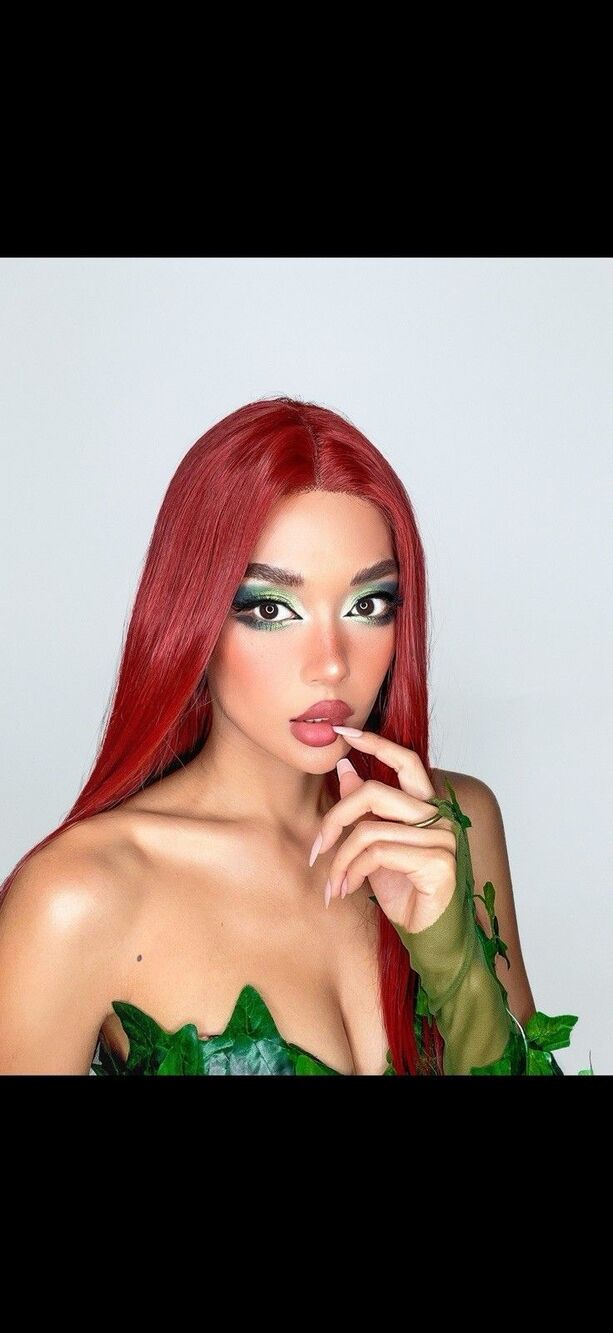 INH Insert Name Here Red Wig Long Straight Cosplay Halloween Poison Ivy Costume